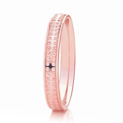 Maia 14ct Rose Gold 3mm Medium Flat Court Diamond Cut Wedding Ring