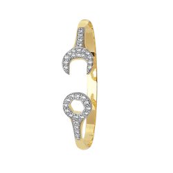 9ct Gold Babies' Cz Spanner Bangle 