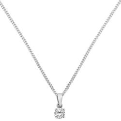 Silver Round Claw Set Cz Necklet 
