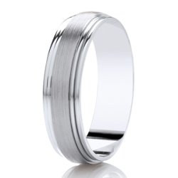 Danae Platinum 6mm Medium Court Diamond Cut Wedding Ring