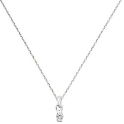 Silver Round Bar Set Cz Necklet 