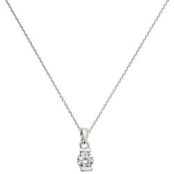 Silver Round Bar Set Cz Necklet 