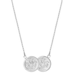 Silver Half Double Sovereign Coin Necklet 