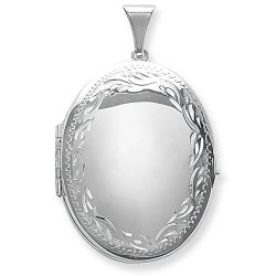 Silver Engraved Oval Family Locket 