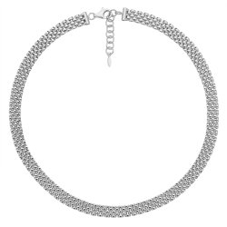 Silver Rhodium Plated Watch Link Necklet 