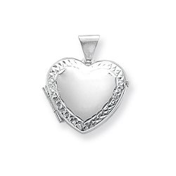 Silver Engraved Heart Locket 