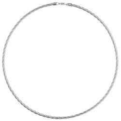 Silver Rhodium Plated Twisted Necklet 