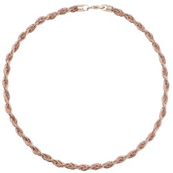 Silver Rose Gold Plated Plaited Necklet 