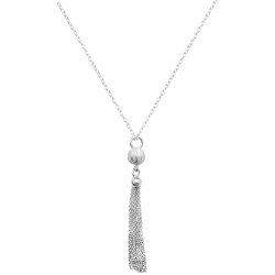 Silver Bead And Tassel Necklet 