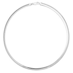 Silver Flat Omega Necklet 