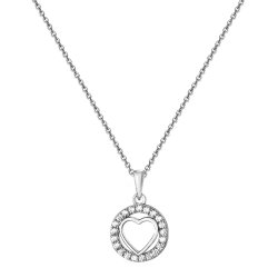 Silver Rhodium Plated Cz Pendant On Chain 