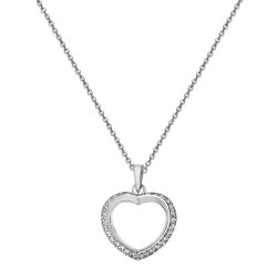 Silver Rhodium Plated Cz Pendant On Chain 