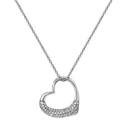 Silver Rhodium Plated Cz Pendant On Chain 