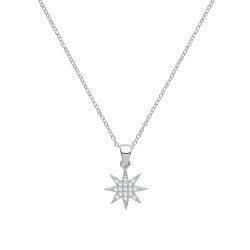 Silver Cz Star Necklet 