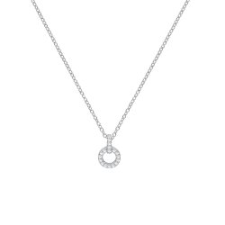 Silver Cz Circle Necklet 