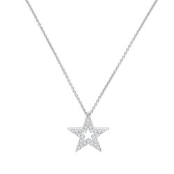 Silver Cz Star Necklet 