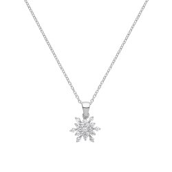 Silver Cz Snowflake Necklet 