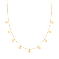 Silver Yellow Gold Plated Disc Charms Necklet 