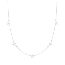 Silver Rhodium Plated Stars Necklet 