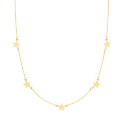 Silver Yellow Gold Plated Stars Necklet 