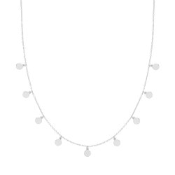 Silver Rhodium Plated Disc Charms Necklet 
