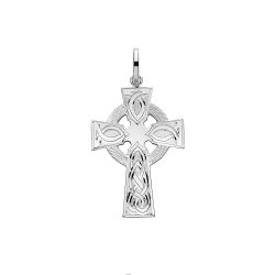 Silver Solid Cross H Engraved 