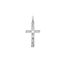 Silver Solid Cross H Engraved 