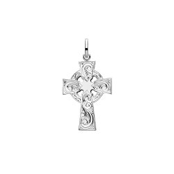 Silver Solid Cross H Engraved 