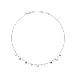 Silver Graduated Bead Necklet 