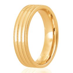Evie 9ct Yellow Gold 3mm Light Flat Court Diamond Cut Wedding Ring