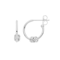 Silver  Rhodium Plated Rings On Hoops 