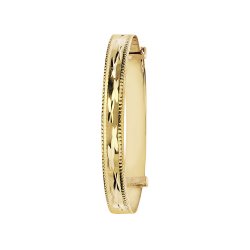 9ct Gold Babies' Diamond Cut Expandable Bangle 