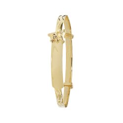9ct Gold Babies' Diamond Cut Expandable Bear Bangle 