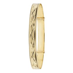 9ct Gold Diamond Cut Expandable Bangle 