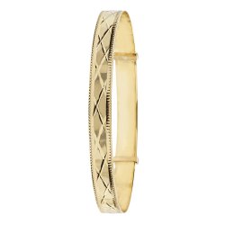 9ct Gold Diamond Cut Expandable Bangle 