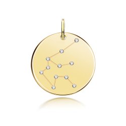 Silver Gold Plated Zodiac Constellation Aquarius 