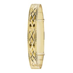 9ct Gold Diamond Cut Expandable Bangle 