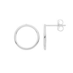 Silver Rhodium Plated Hoop Studs 