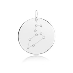 Silver Rhodium Zodiac Constellation Leo 