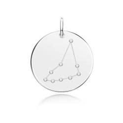 Silver Rhodium Zodiac Constellation Capricorn 