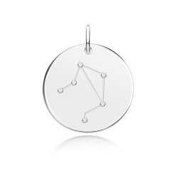 Silver Rhodium Zodiac Constellation Libra 