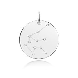 Silver Rhodium Zodiac Constellation Aquarius 