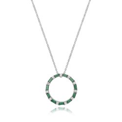 Silver Rhodium Plated Circle Necklace 