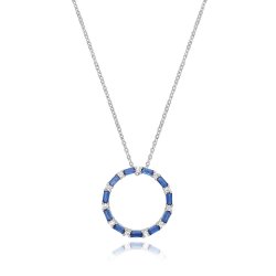 Silver Rhodium Plated Circle Necklace 