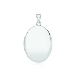 Silver Plain Medium Oval Locket 