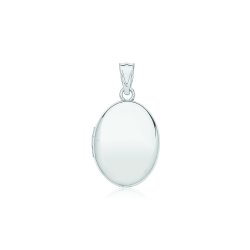 Silver Plain Small Oval Locket 