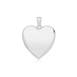 Silver Plain Large Heart Locket 