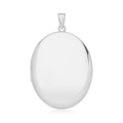 Silver Plain Large Oval Locket 