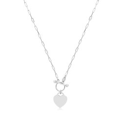 Silver Paper Clip T Bar Necklet 