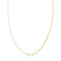 Silver Yellow Gold Plated Paperclip Link Necklet 